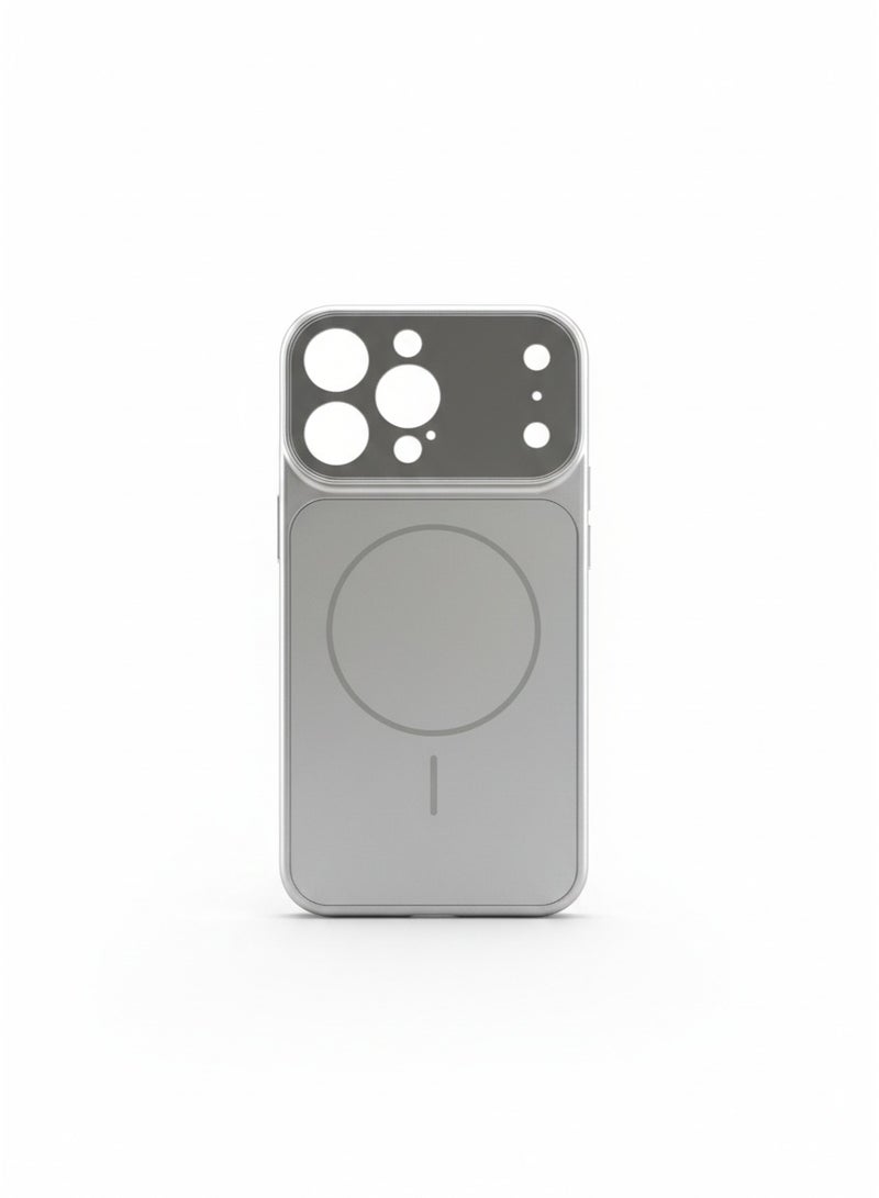 Grace iPhone 17 style converter case - (11 to 16 pro max)Minimalist Matte Silver Magnetic AG Phone Case - Industrial Aesthetic - iPhone MagSafe Series - Image 1